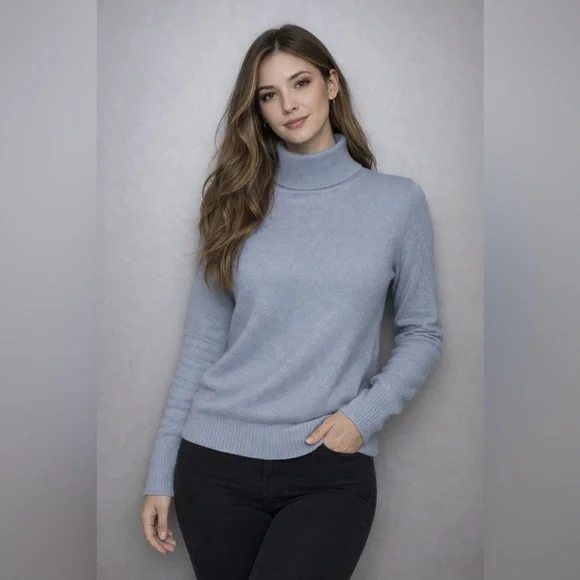 Aqua Cashmere 100 percent cashmere turtle neck long sleeve sweater size small - Picture 1 of 7